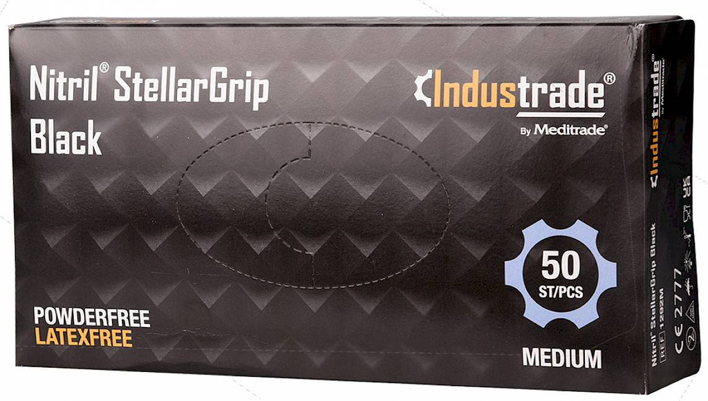 HASE Schutzhandschuhe Chemie/Einweg NITRIL STELLARGRIP BLACK