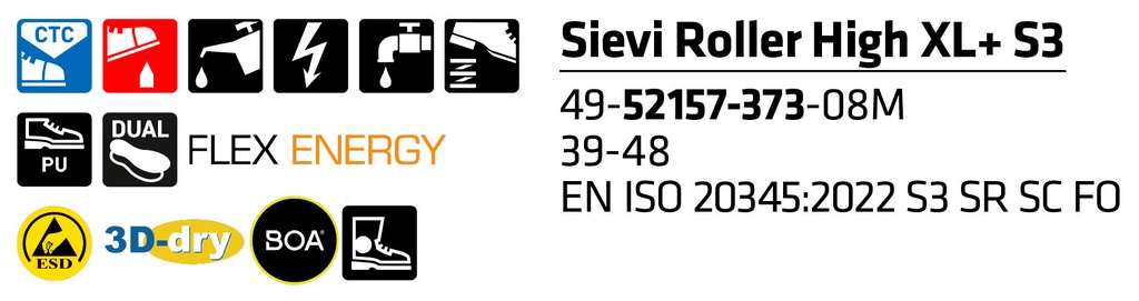 Sievi Sicherheitsschuh ROLLER HIGH XL+ S3