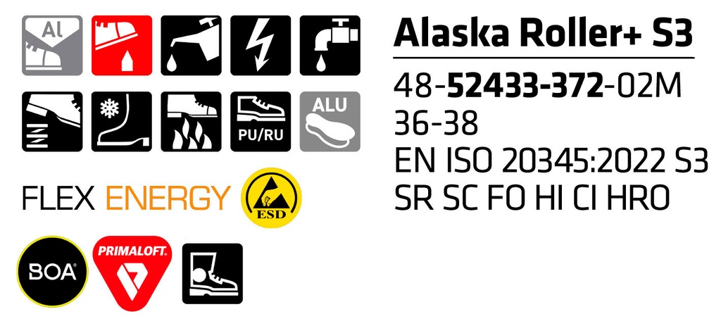 Sievi Sicherheitsschuh ALASKA ROLLER XL+ S3