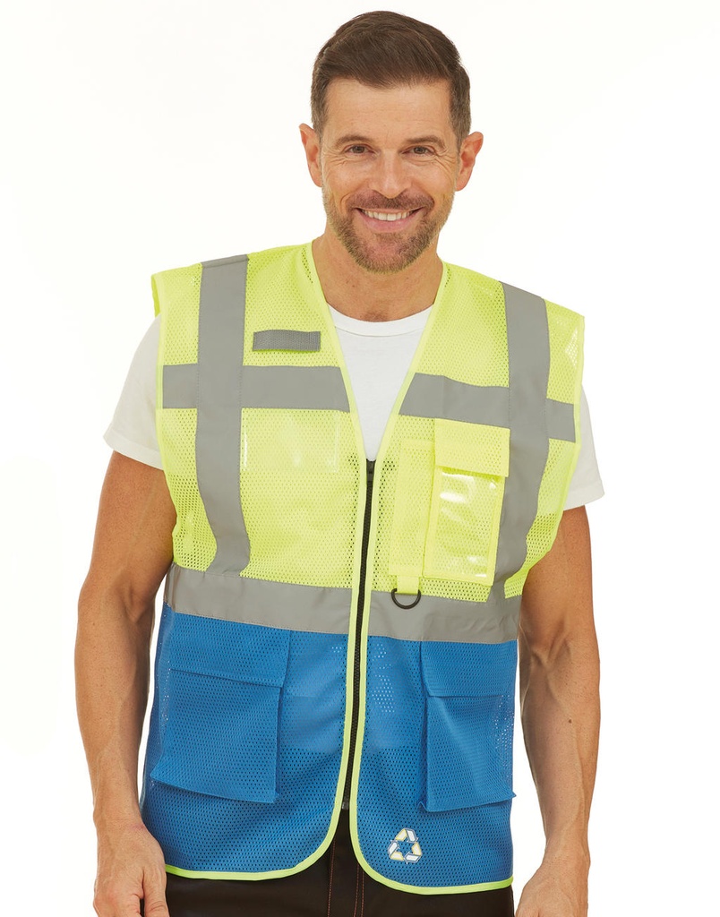 YOKO Workwear Fluo Open Mesh Executive Waistcoat
