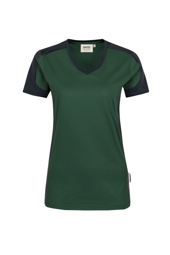 HAKRO Damen V-Shirt Contrast Mikralinar® No. 190