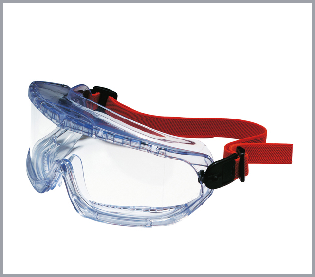 Honeywell 1006193 Vollsichtbrille V-MAXX PC, klar, FB, indirekte Belüftung elastisches Kopfband, rot