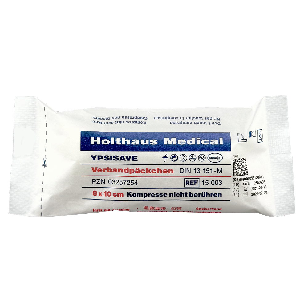 HOLTHAUS YPSISAVE Verbandpäckchen mittel steril 8 x 10 cm PZN: 3257254