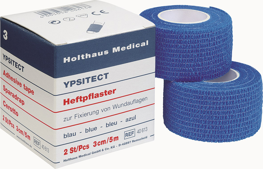 HOLTHAUS YPSITECT Heftpflaster blau 2 Stück 3cm x 5m PZN: 15396274