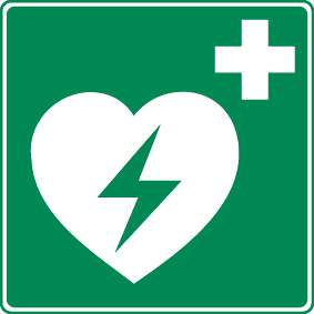 HOLTHAUS Rettungszeichen „Defibrillator“ nachleuchtend 200 x 200 mm