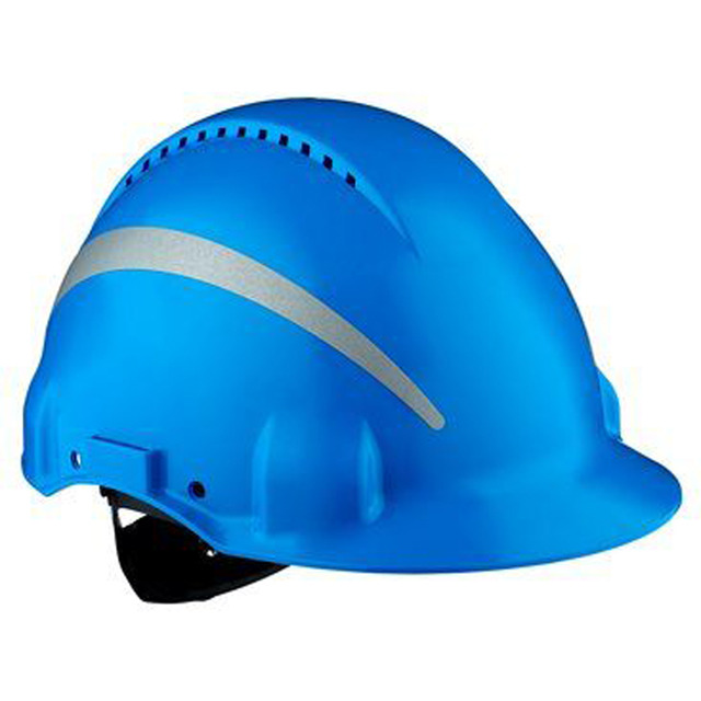3M™ Schutzhelm G3000NUV-R-BB, Kunststoff-Schweißband, Reflex-Streifen, blau