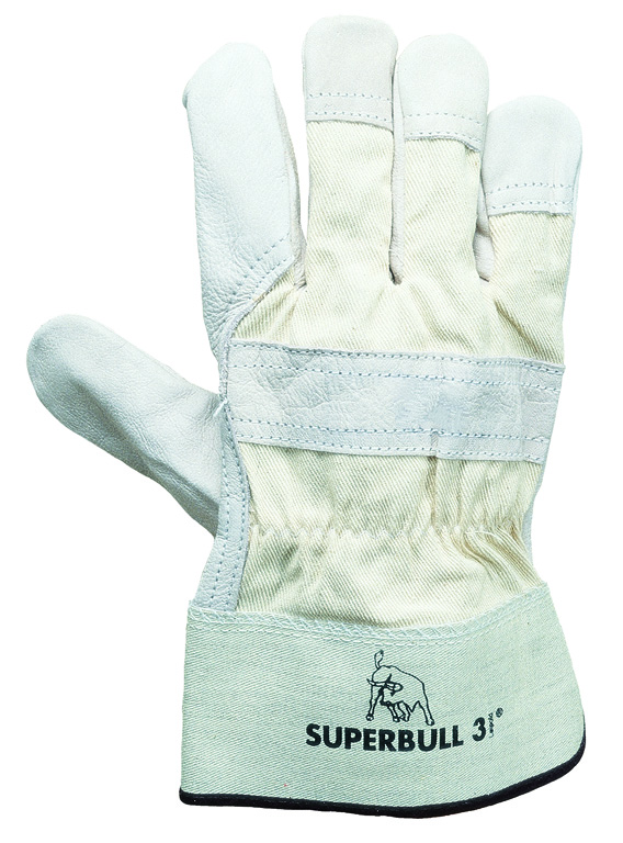 Superbull® 3 TOP-Rindnarbenlederhandschuh Innenhand gefüttert