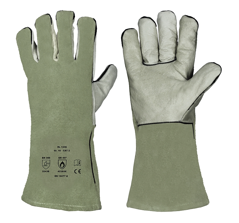 R.L. Schweißer 5-Finger-Kombi Rindlederhandschuh Größe 10
