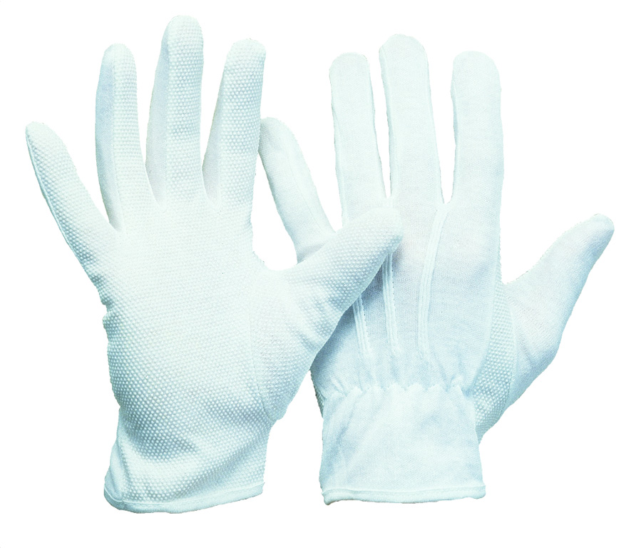 R.L. Baumwoll-Trikot-Handschuh weiß gebleicht