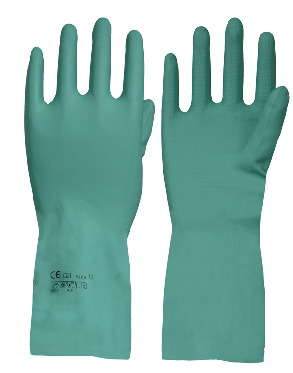 Solidstar® Chemikalien-Schutzhandschuh &quot;Diamond&quot; Nitril TOP grün Länge 33 cm CE CAT 3