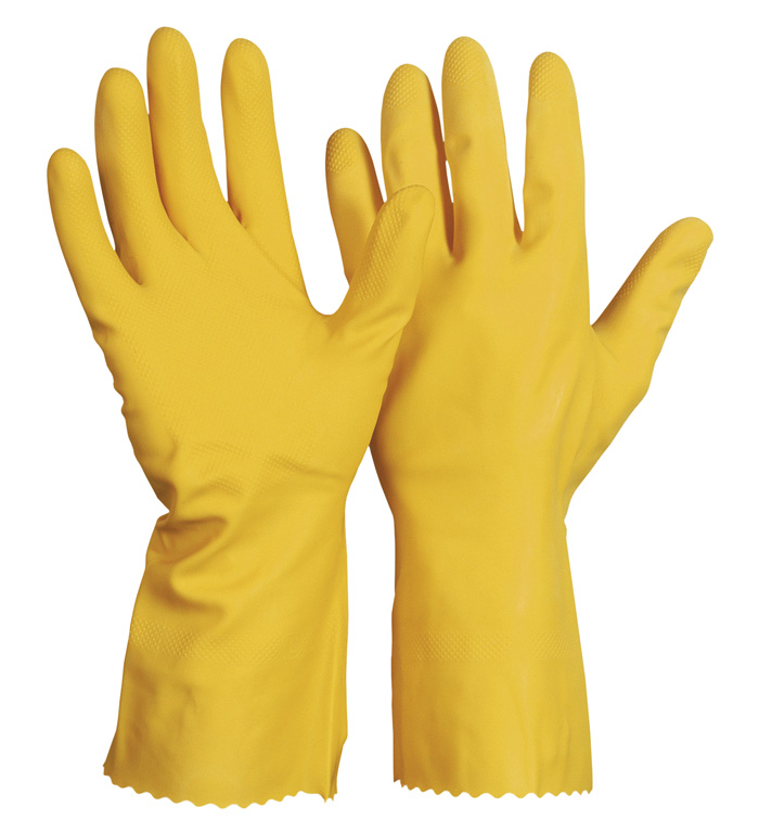 Solidstar® Industrie- und Haushalts-Handschuh &quot;NaturLatex&quot; Länge 30 cm gelb CE CAT 3