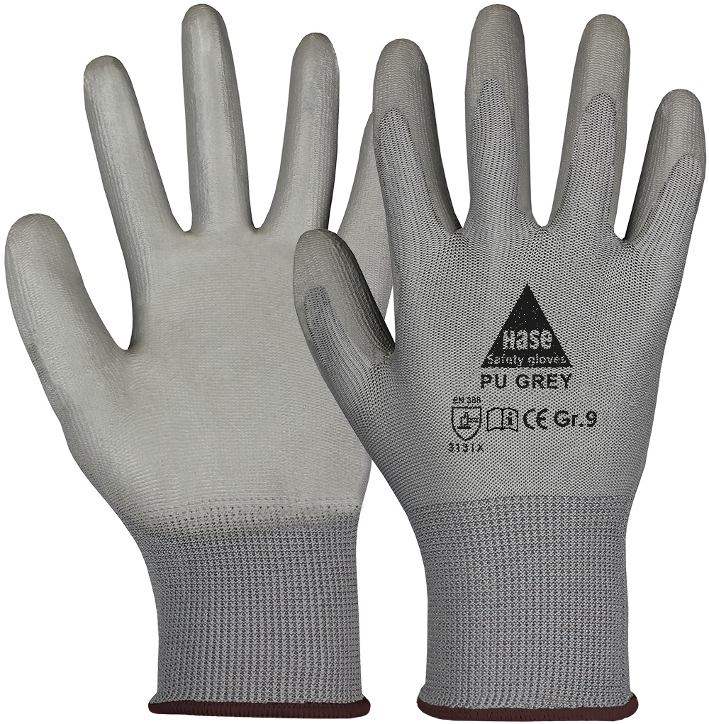 HASE Handschuhe Montage Feinstrick PU GREY