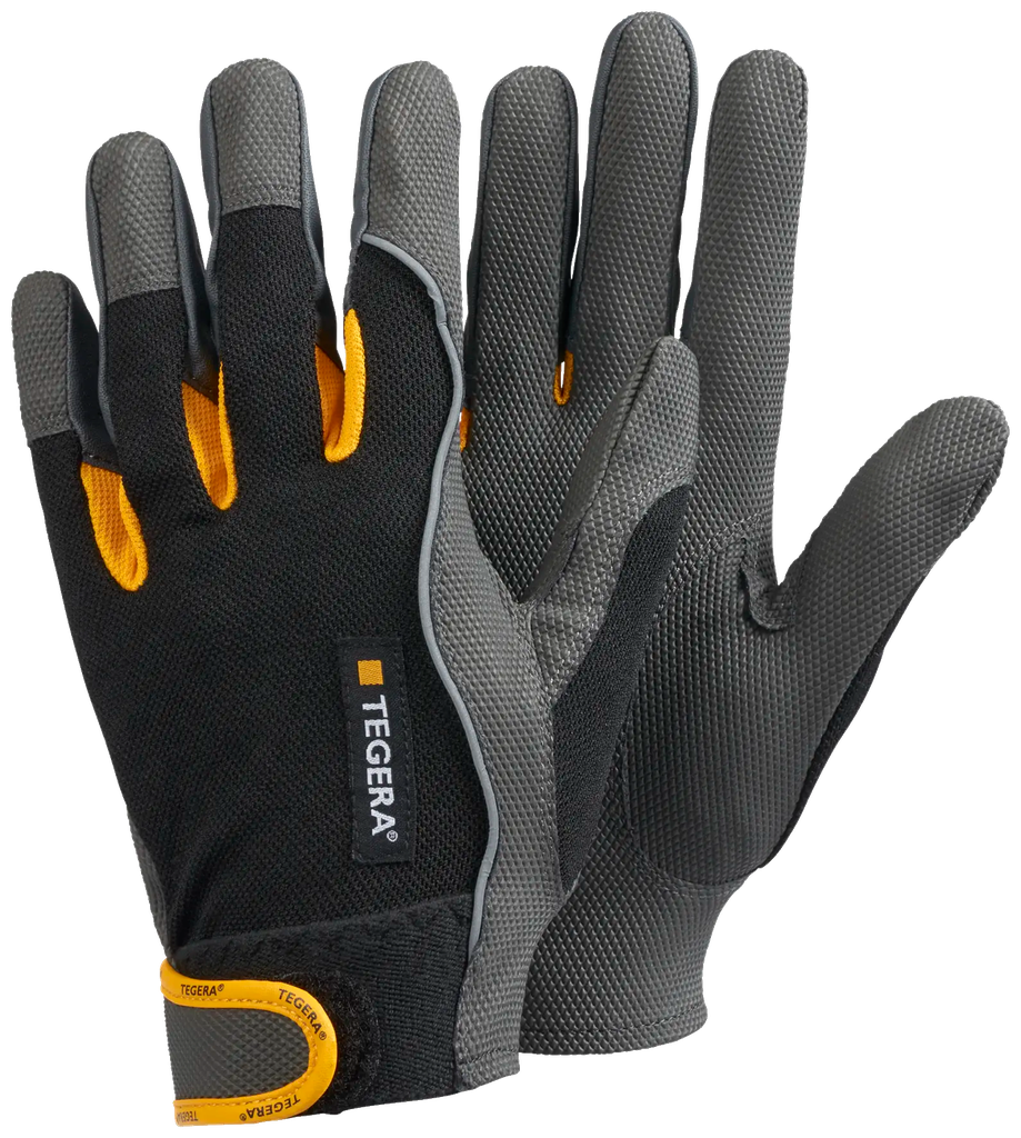 ejendals Tegera® 9120|Microthan®+, Nylon grau-schwarz-gelb