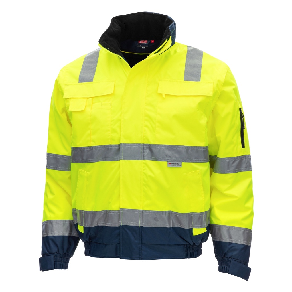 NITRAS® 7140 MOTION TEX VIZ PLUS Warn-Pilotenjacke neonorange/marineblau EN ISO 13688 EN ISO 20471 EN 343 OEKO-TEX