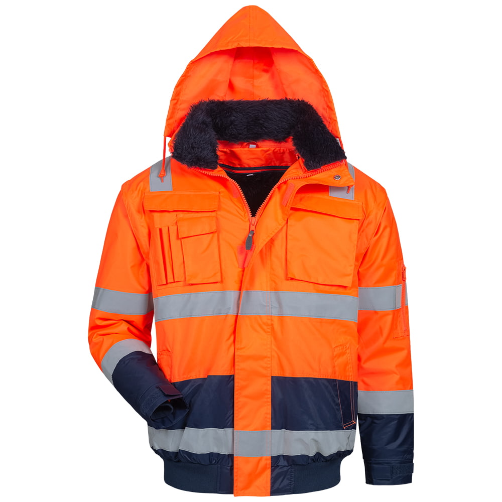 elysee® Warnschutz Pilotjacke OLIVER orange/marine