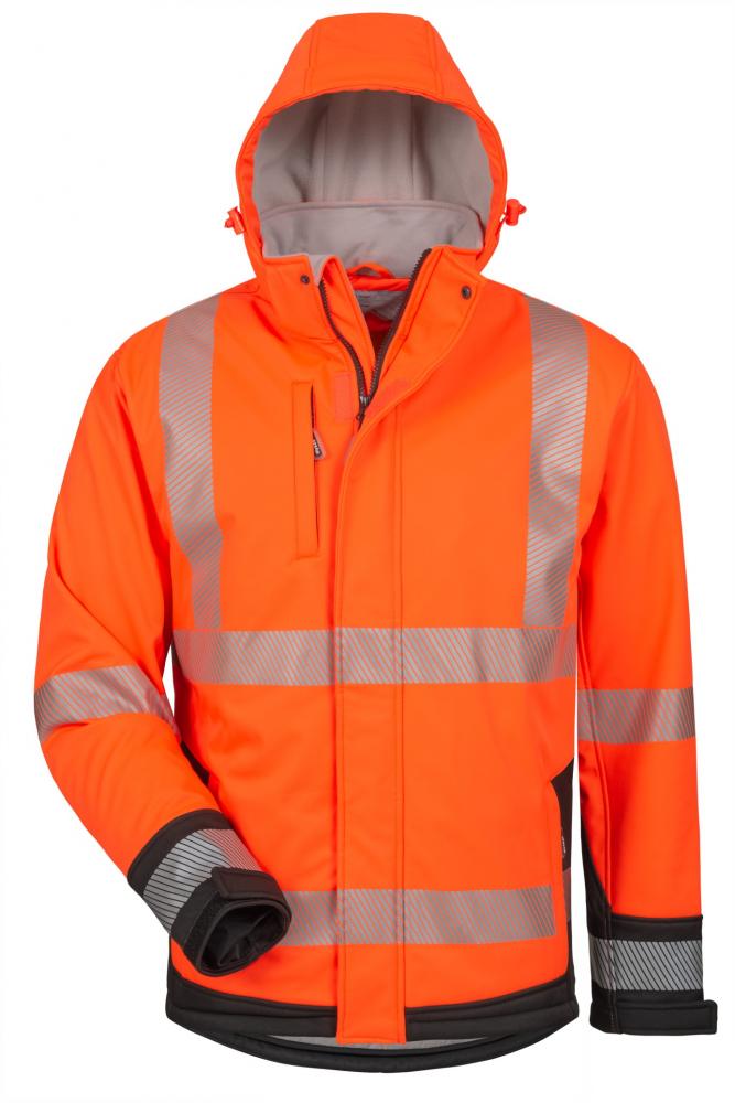 elysee® wattierte Warnschutz Softshelljacke LUKAS orange/marine