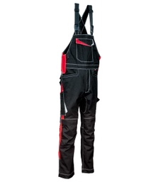 [V484-0-05-62] COFRA ERGOWEAR 300g Latzhose VISEU (schwarz/rot, 62)