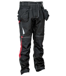 [V481-0-05-52L] COFRA ERGOWEAR 300g Bundhose LEIRIA (schwarz/rot, 52L)