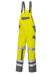 [2011-845-8653-56s] BProtected® Hi-Vis Comfort Warnschutz-Latzhose mit Knietaschen 2011-845 (warngelb/dunkelgrau, 56s)