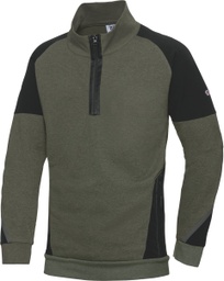 [1828-293-7332-XL] BP Workwear® lus Sweatshirt-Troyer 1828-293 (oliv/schwarz, XL)