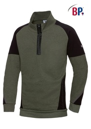 [1828-293-7332-XS] BP Workwear® lus Modern Stretch Sweatshirt-Troyer 1828-293 (oliv/schwarz, XS)