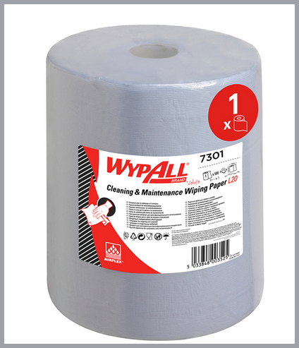 WYPALL* L20 EXTRA+ 7301 Wischtücher blau Großrolle à 500 Tücher AIRFLEX 2-lagig,32,5 x 38,5 cm