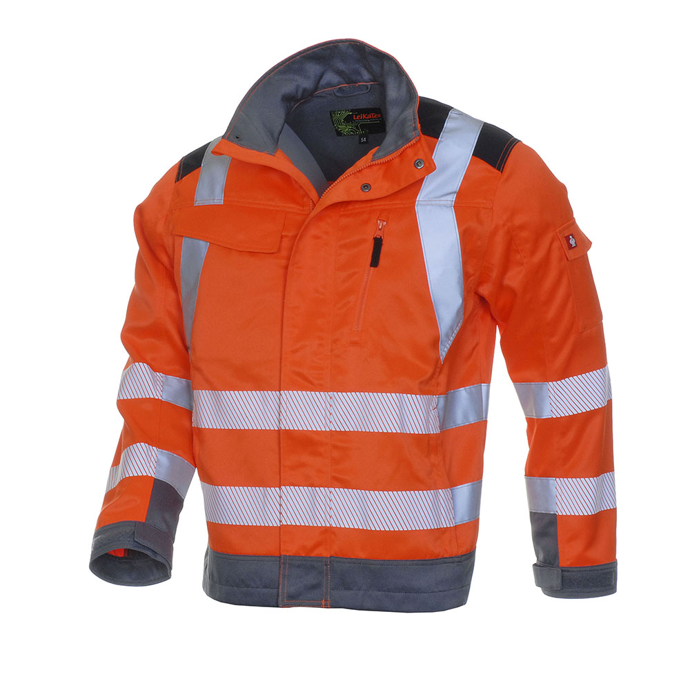 LeiKaTex® BRIGHT LINE JACKE EN ISO 20471 Klasse 2 warnorange