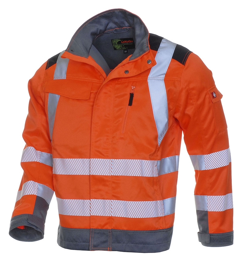 LeiKaTex® BRIGHT LINE JACKE EN ISO 20471 Klasse 2 warnorange