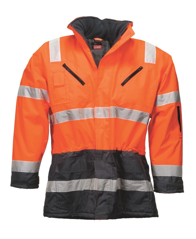LeiKaTex® Parka Warnschutz warnorange/marineblau