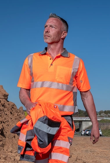 LeiKaTex® BRIGHT LINE Polo-Shirt EN ISO 20471 Klasse 2 warnorange