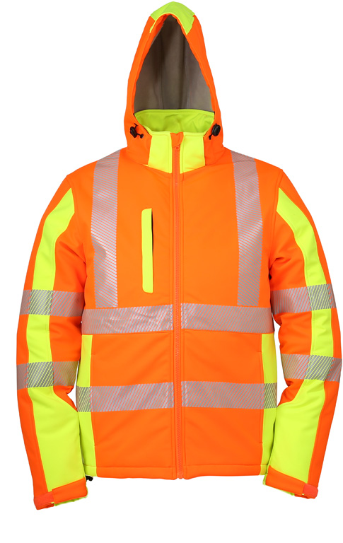 LeiKaTex® Winter-Softshelljacke Warnschutz warnorange/neongelb