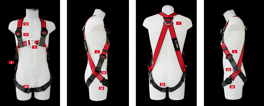 MAS Safety Auffanggurt MAS 40 Quick gepr. EN 361 - Gr. 2- Quickverschluss an Beingurten- Nutzgewicht Anwender bis 136 kg