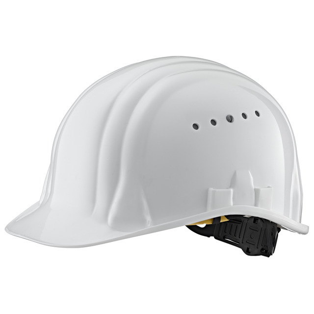 Schuberth 2490124050 Baumeister 80-R weiß PE, 6-Pkt., Drehverschluß+integr.Augenschutz 16mm Doppelslot Regenrinne