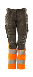 [19678-236-1814-82C54] MASCOT® ACCELERATE SAFE Damen Hose mit Knietaschen (Dunkelanthrazit/Hi-vis Orange, 82C54)