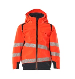 [19901-449-22210-152] MASCOT® ACCELERATE SAFE Kinder Hard Shell Jacke für Kinder (Hi-vis Rot/Schwarzblau, 152)