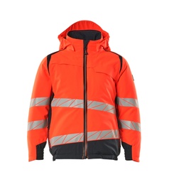 [19935-449-22210-152] MASCOT® ACCELERATE SAFE Kinder Winterjacke für Kinder (Hi-vis Rot/Schwarzblau, 152)