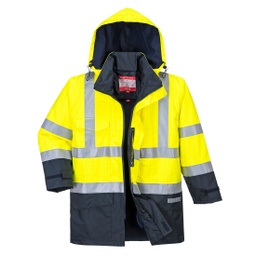 [S779YNR4XL] PORTWEST® S779 - Bizflame Regen Warnschutz Multi-Norm Jacke (Gelb/Marine, 4XL)