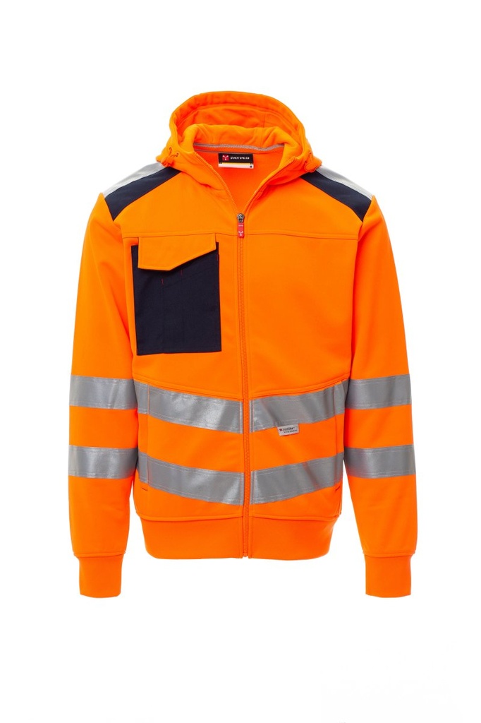 PAYPER WORK LEADER Sweatshirts_Full Zip Con Cappuccio_Herren-Warnschutz-Sweatjacke