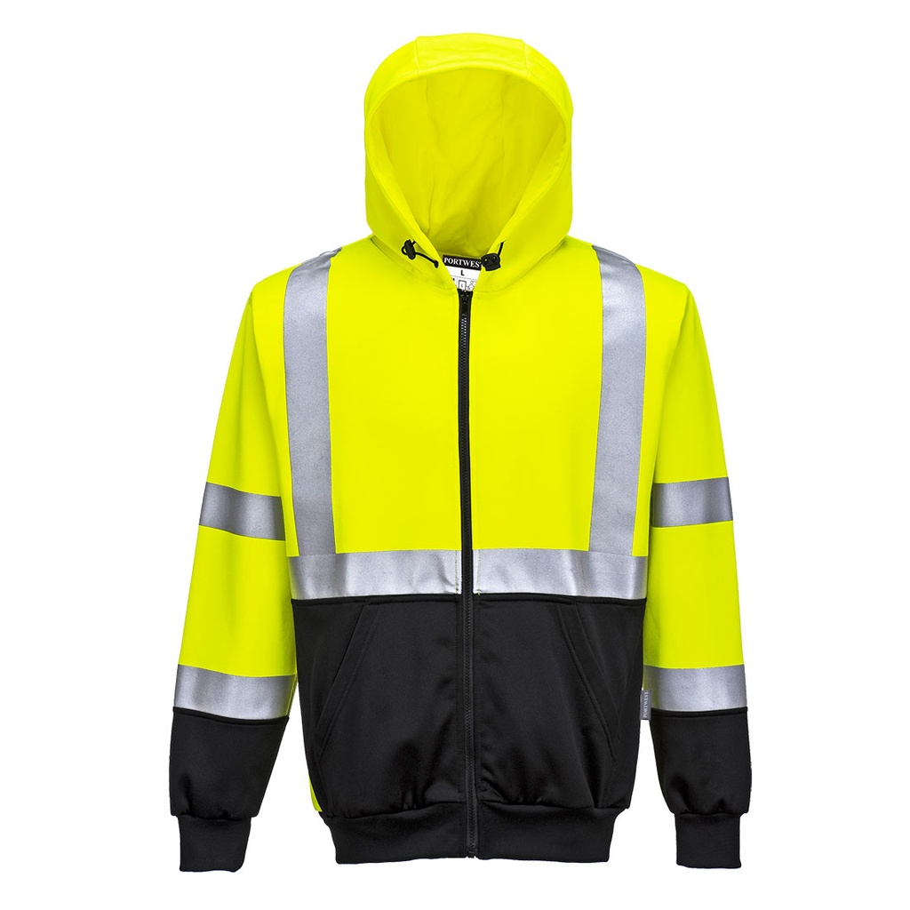 PORTWEST® Hi-Vis Kontrast Kapuzen Sweatjacke - B315