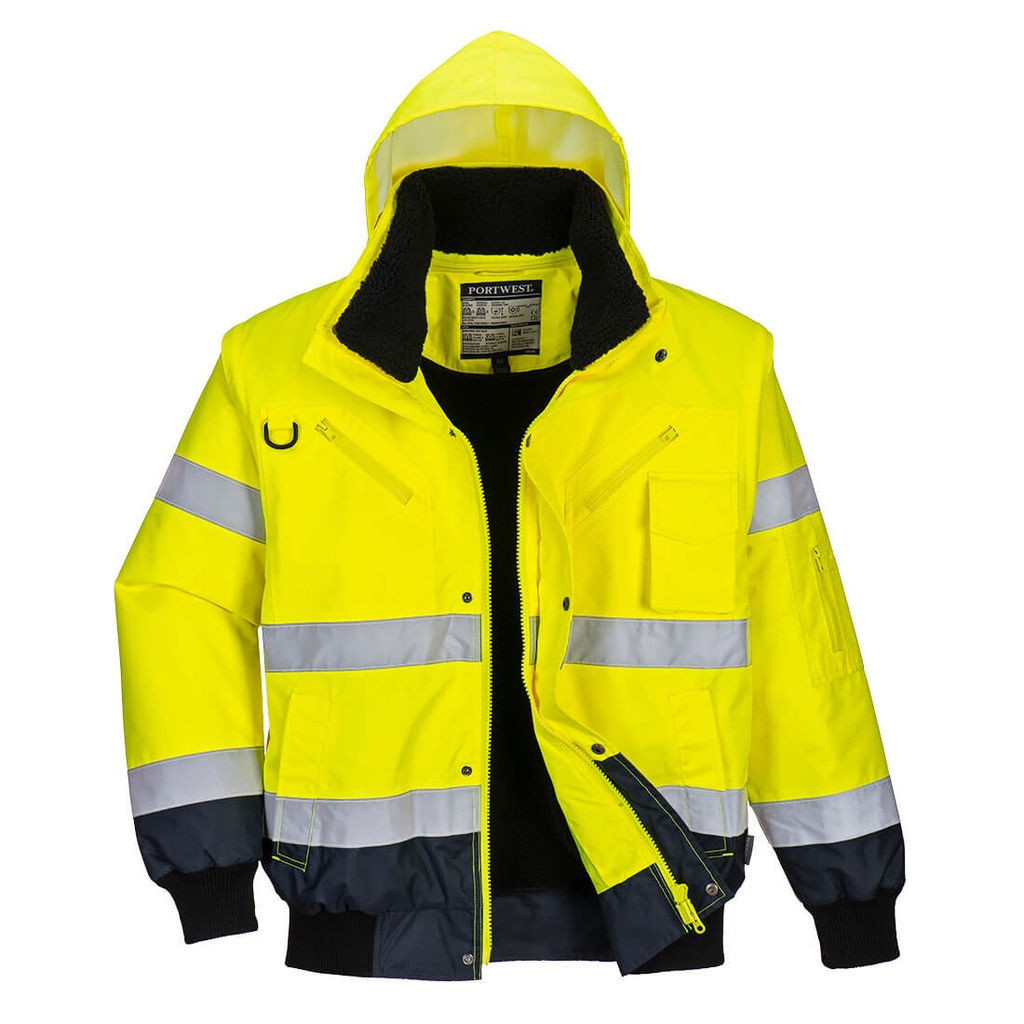 PORTWEST® Warnschutz 3-in-1 Kontrast Pilotjacke - C465