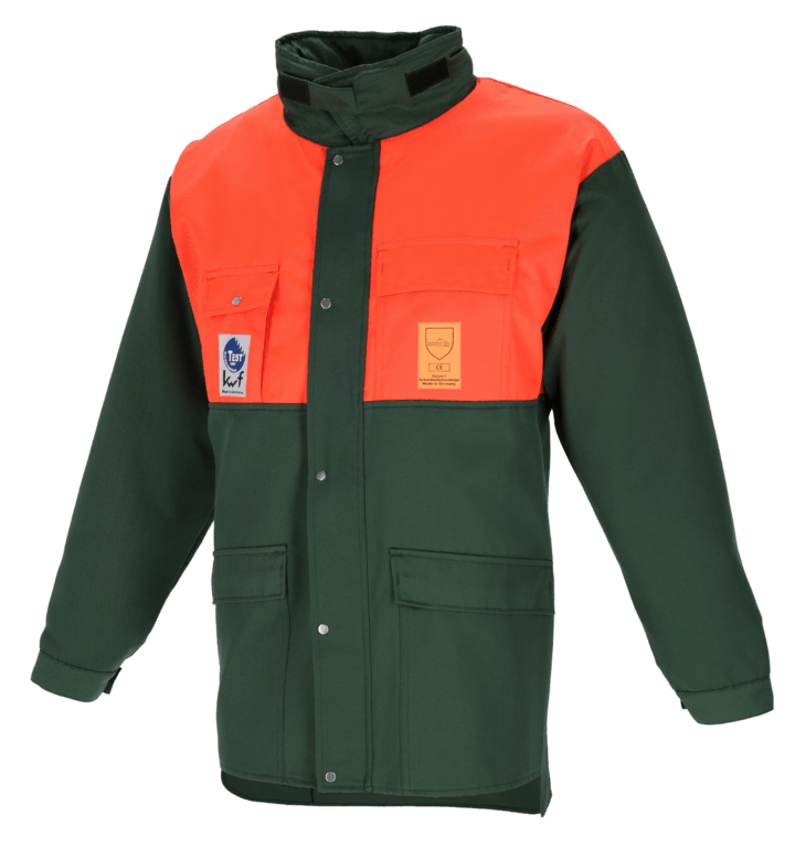 NI Forstschutz Standard FO Schnittschutz-Jacke Arm, Brust, Rücken, grün-orange