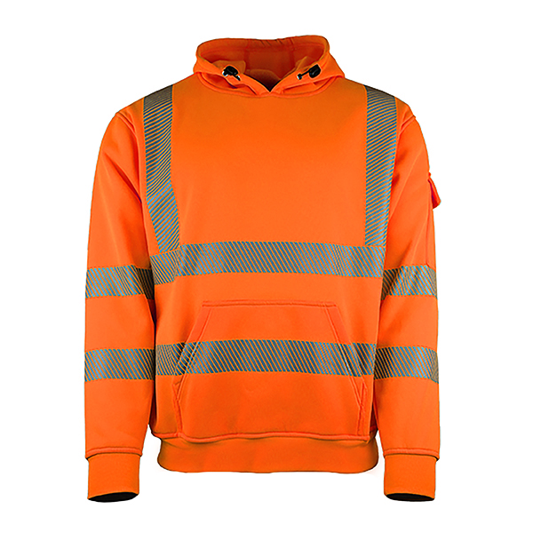 LeiKaTex® HOODIE Kapuzen-Sweatshirt Warnschutz warnorange