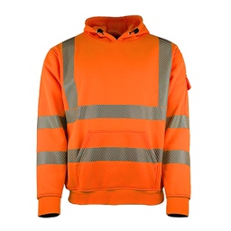 [490250-XXXL] LeiKaTex® HOODIE Kapuzen-Sweatshirt Warnschutz warnorange (XXXL)