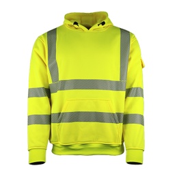 [490260-XXXL] LeiKaTex® HOODIE Kapuzen-Sweatshirt Warnschutz neongelb (XXXL)
