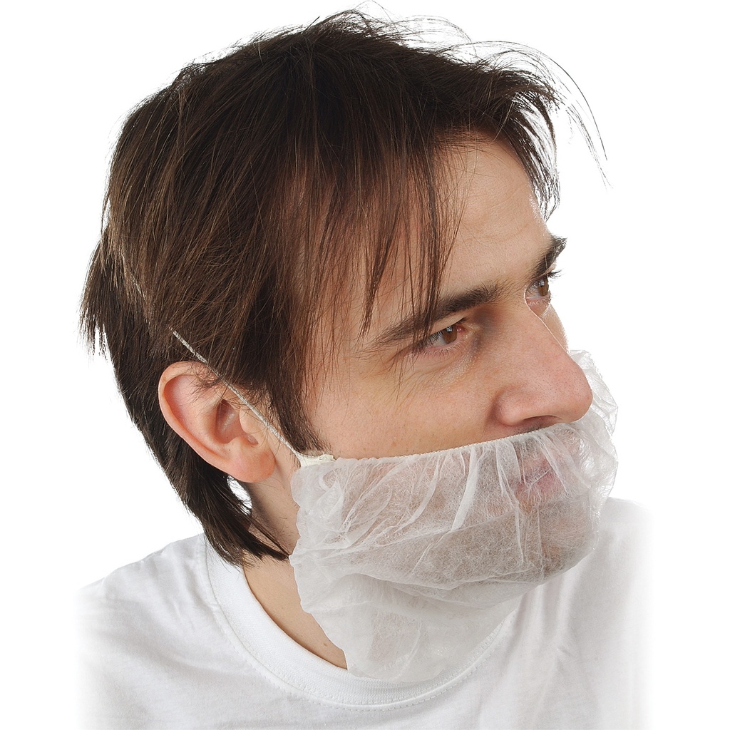 securesse® PP-Bartschutz mit Gummizug weiß, 100-Stk-Beutel