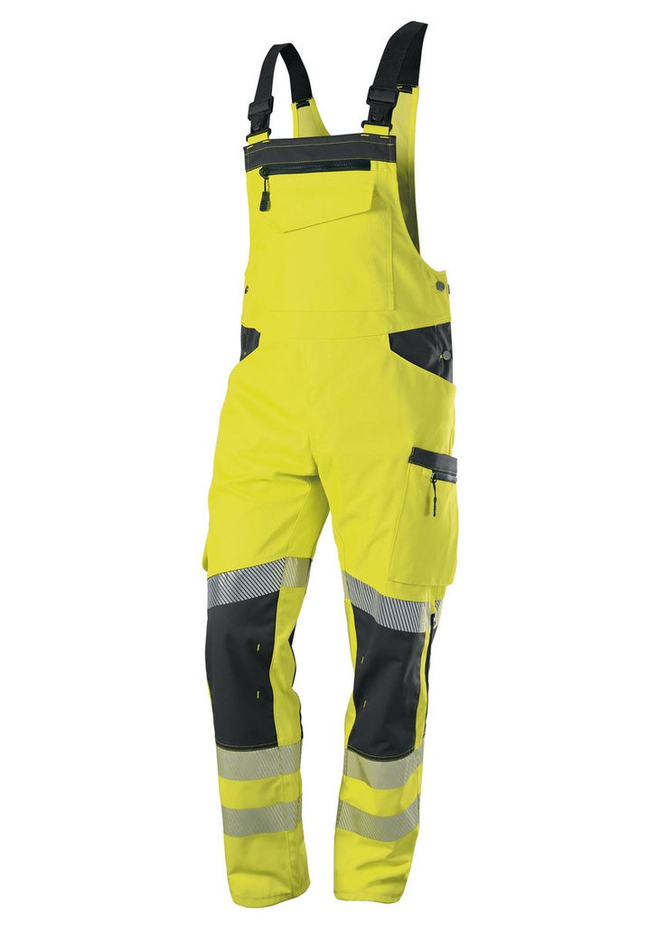 BProtected® Hi-Vis Stretch Warnschutz-Stretch-Latzhose mit Knietaschen 2041-844