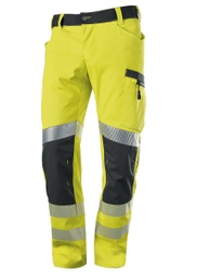 [2043-847-6656-54l] BProtected® Hi-Vis Stretch Leichte Warnschutz-Stretch-Hose mit Knietaschen 2043-847 (warngelb/anthrazit, 54l)