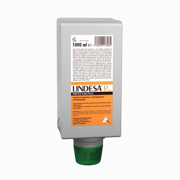 Greven 14120002 LINDESA Pure PROFESSIONAL Hautschutzcreme unparfümiert 1000-ml-Varioflasche silikonfrei mit Bienenwachs