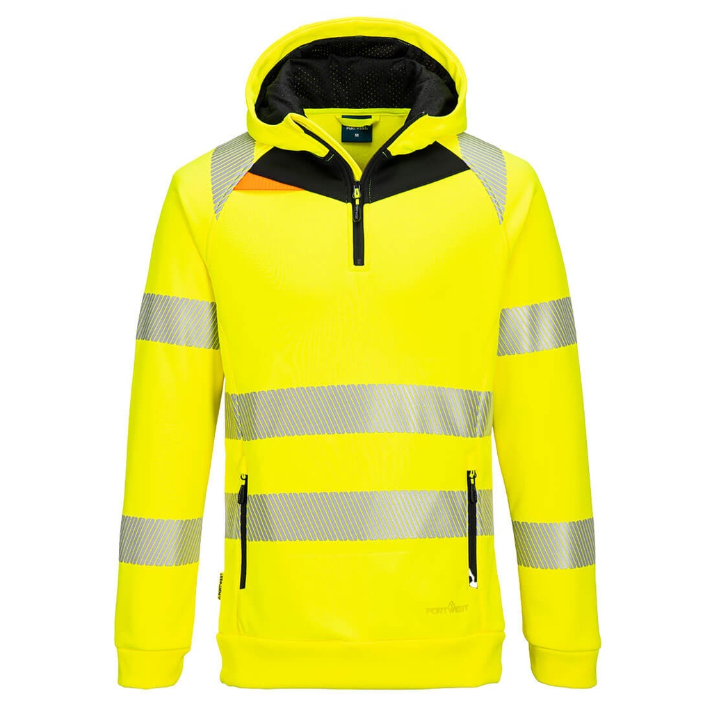 PORTWEST® DX4 Hi-Vis Kapuzenpullover mit 1/4 Reißverschluss - DX482