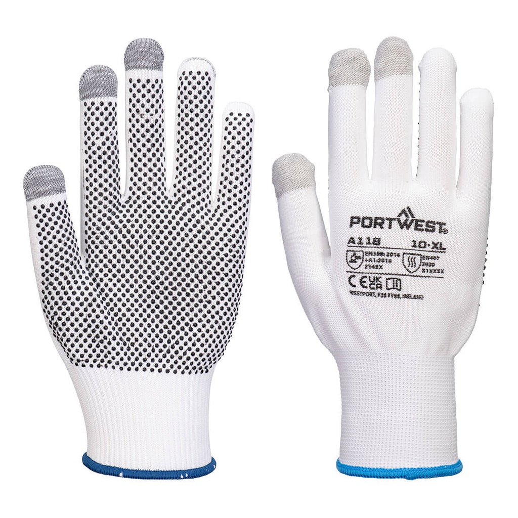 PORTWEST® Grip 13 PVC gepunkteter Touchscreen-Handschuh (Pk12) - A118
